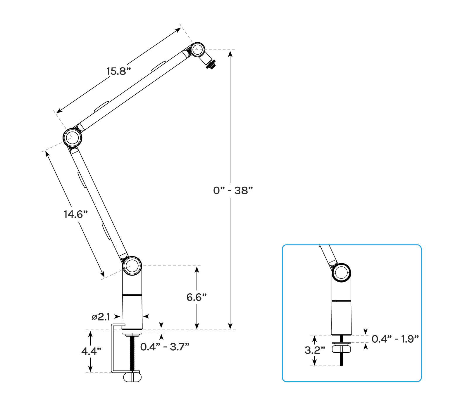 ClampOn Microphone Arm UPLIFT Desk